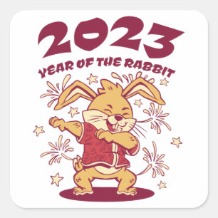 Chinese New Year 2023 - Year of the Rabbit Square Sticker