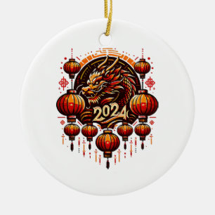 chinese new year 2024 ceramic ornament