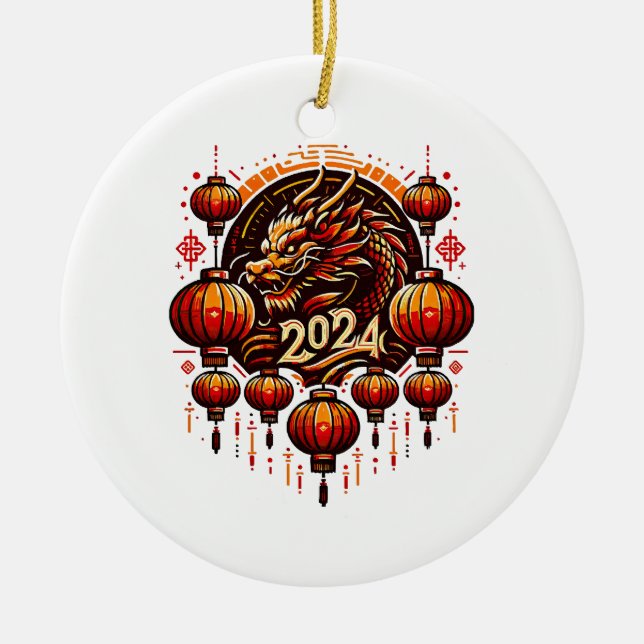  chinese new year 2024 ceramic ornament (Front)