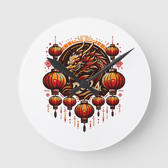  chinese new year 2024 round clock (Front)