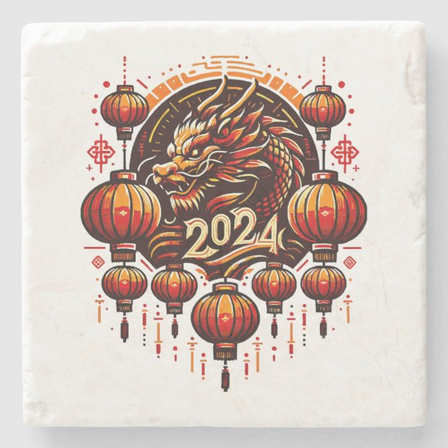  chinese new year 2024 stone coaster (Front)