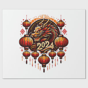 chinese new year 2024 wrapping paper