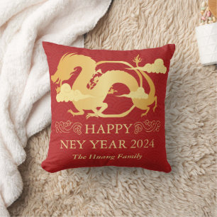 Chinese New Year 2024, Year Of The Dragon Red Cushion