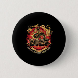Chinese New Year 2025 Traditional Happy New Year 6 Cm Round Badge
