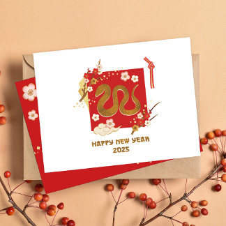 Chinese New Year 2025 Year Of The Snake Holiday Card