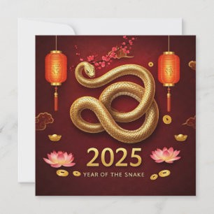 Chinese New Year 2025 Year of The Snake Holiday Card