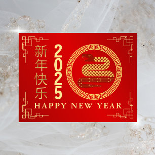 Chinese New Year 2025, Year Of The Snake Holiday Postcard