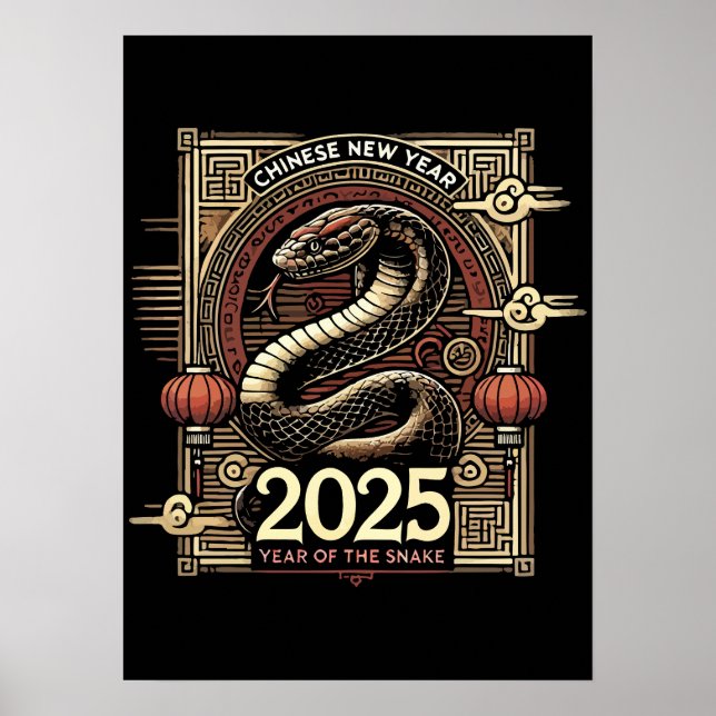 Chinese New Year 2025 Year of the Snake Lunar Year Poster (Front)