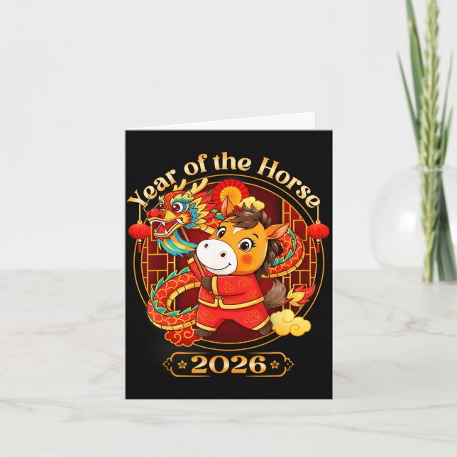 Chinese New Year 2026 Clothes Boys Girls Year Of T Card (Front)