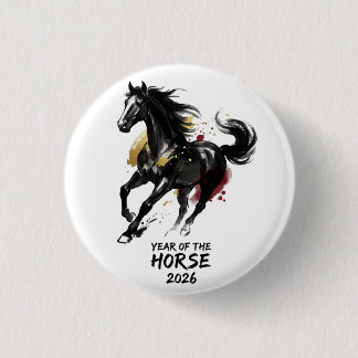 Chinese New Year 2026 Horse Art 3 Cm Round Badge