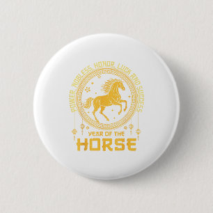 Chinese New Year 2026 Horse Happy Chinese New Year 6 Cm Round Badge
