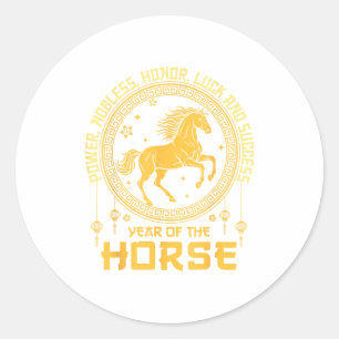 Chinese New Year 2026 Horse Happy Chinese New Year Classic Round Sticker
