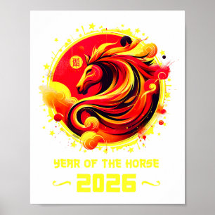 Chinese New Year 2026 Horse Happy Chinese New Year Poster