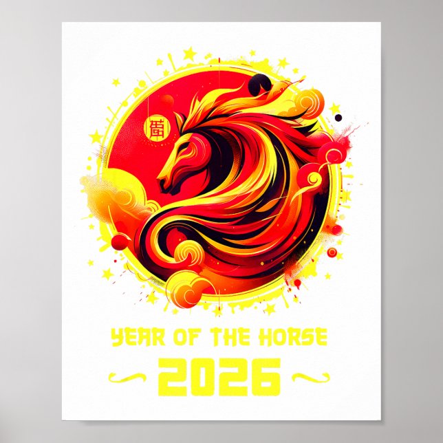 Chinese New Year 2026 Horse Happy Chinese New Year Poster (Front)