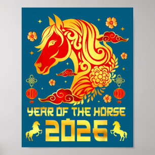 Chinese New Year 2026 Horse Happy Chinese New Year Poster