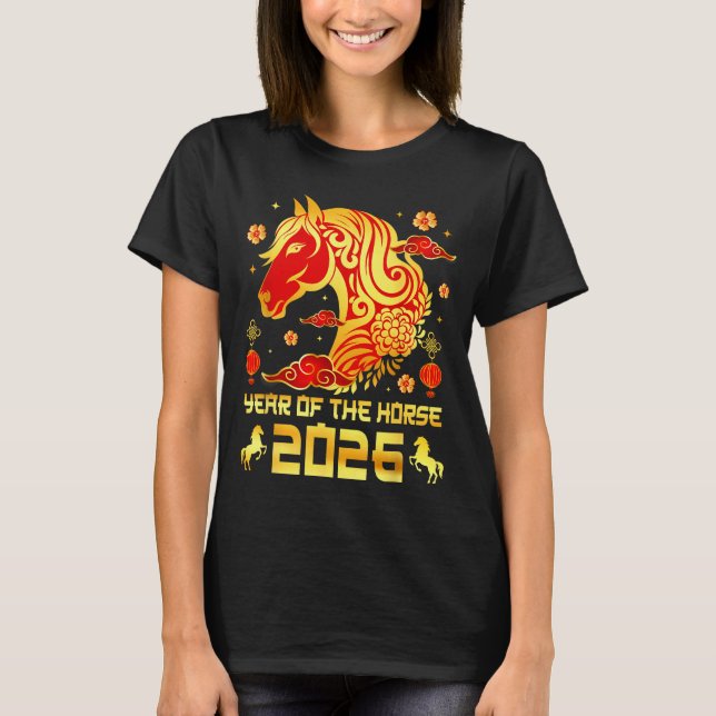 Chinese New Year 2026 Horse Happy Chinese New Year T-Shirt (Front)
