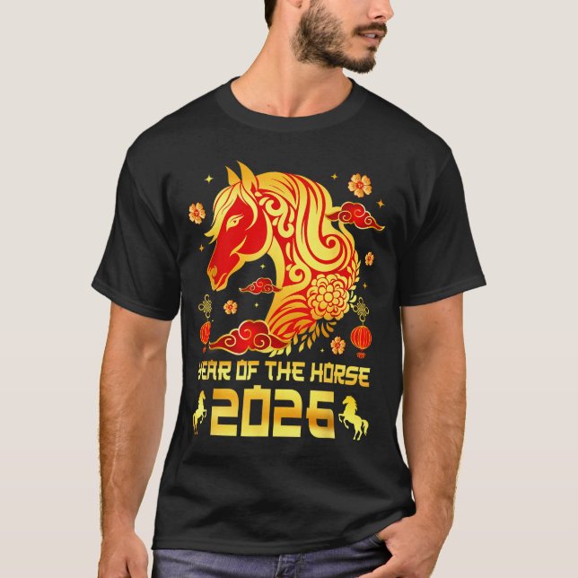 Chinese New Year 2026 Horse Happy Chinese New Year T-Shirt (Front)