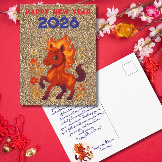 Chinese New Year 2026 Horse lunar celebration Holiday Postcard (Creator Uploaded)