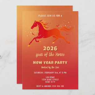 Chinese New Year 2026 Horse New Year Party Invitation