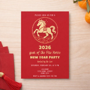 Chinese New Year 2026 Horse New Year Party Invitation