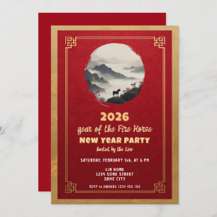 Chinese New Year 2026 Horse New Year Party Invitation