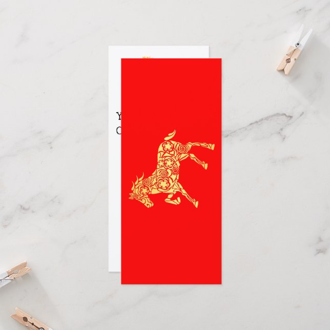Chinese New Year 2026 Lunar Gold HORSE 中国传统新年 Red (Front/Back In Situ)