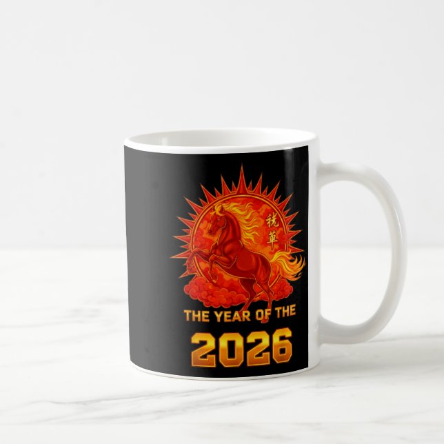 Chinese New Year 2026 Of The Fire Horse Men Women  Coffee Mug (Right)