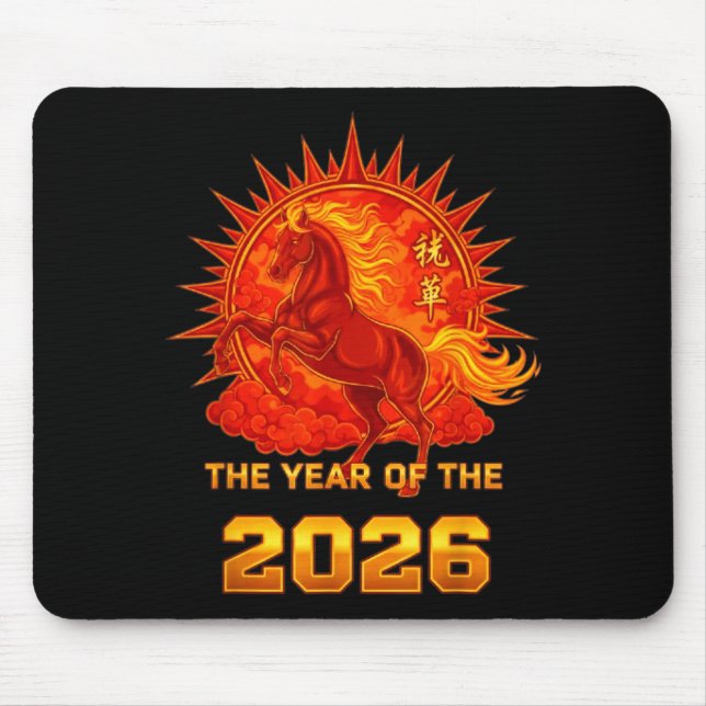 Chinese New Year 2026 Of The Fire Horse Men Women  Mouse Pad (Front)