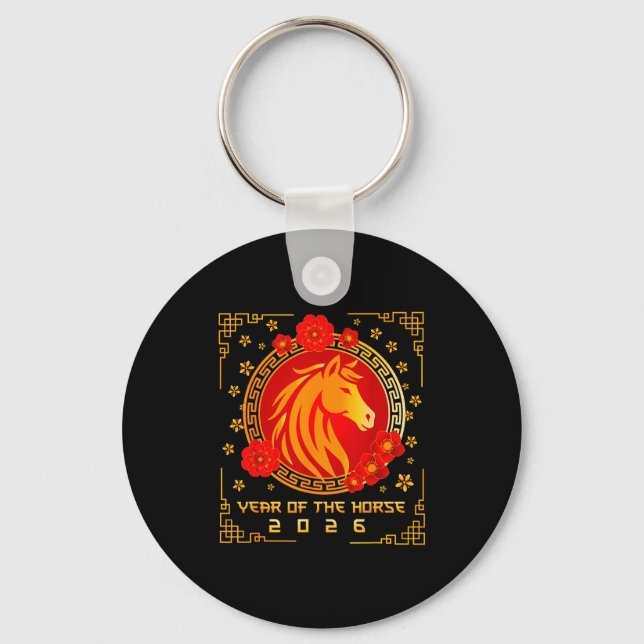 Chinese New Year 2026 Of The Horse Lunar New Year  Key Ring (Front)