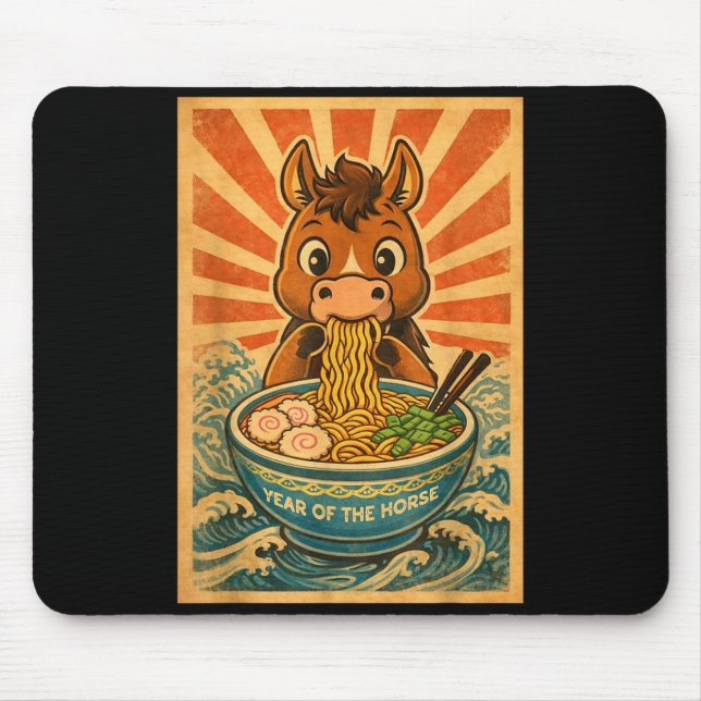 Chinese New Year 2026 Of The Horse Ramen Lunar New Mouse Pad (Front)