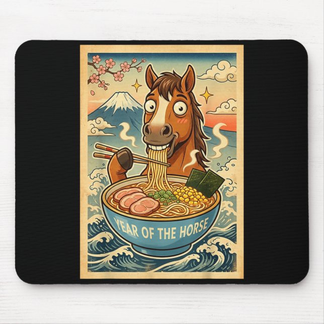 Chinese New Year 2026 Of The Horse Ramen Lunar New Mouse Pad (Front)