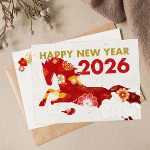 Chinese New Year 2026 Year Of Horse Postcard