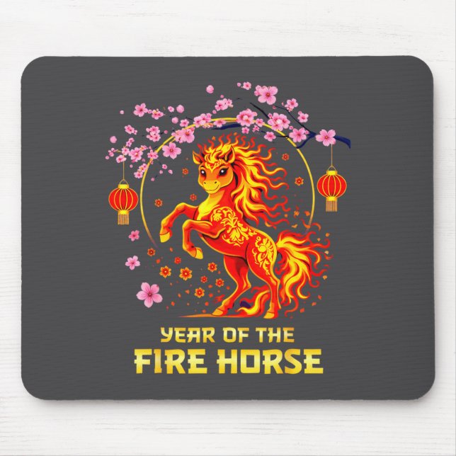 Chinese New Year 2026 Year Of The Fire Horse  Mouse Pad (Front)