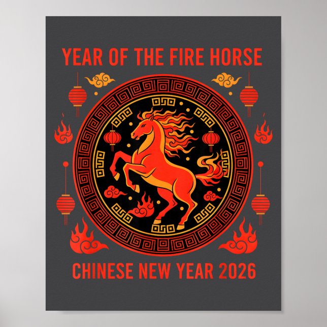 Chinese New Year 2026 Year Of The Fire Horse  Poster (Front)