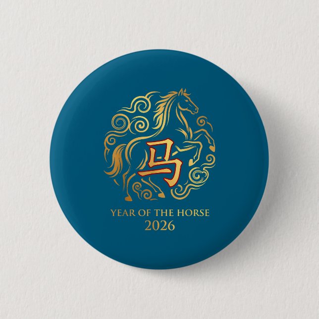 Chinese New Year 2026 Year Of The Horse 0  6 Cm Round Badge (Front)