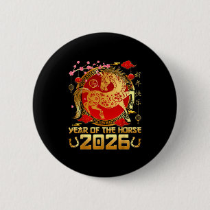 Chinese New Year 2026 Year Of The Horse _15 6 Cm Round Badge