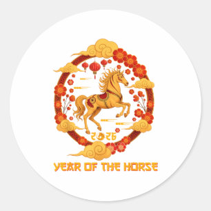 Chinese New Year 2026 Year Of The Horse 2026 Classic Round Sticker
