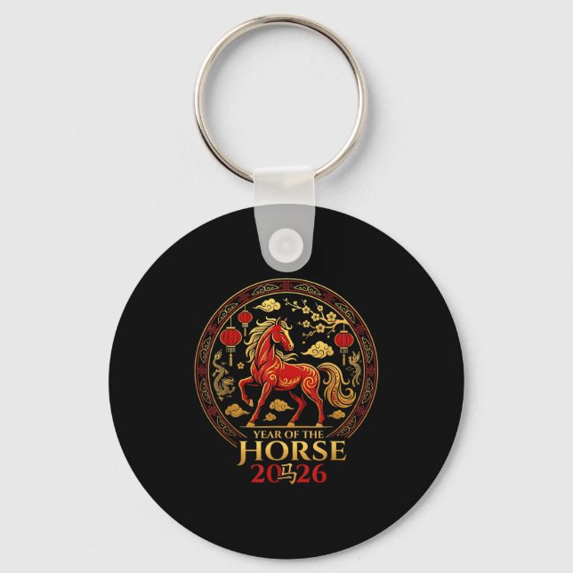 Chinese New Year 2026 Year Of The Horse 4  Key Ring (Front)