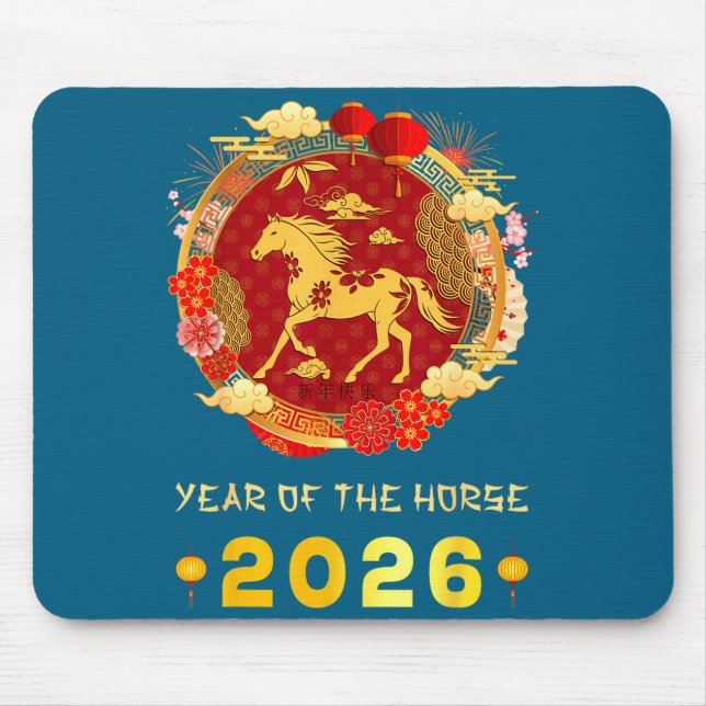 Chinese New Year 2026 Year Of The Horse Chinese Zo Mouse Pad (Front)