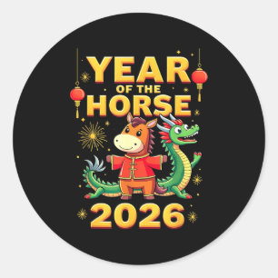 Chinese New Year 2026 Year Of The Horse Classic Round Sticker