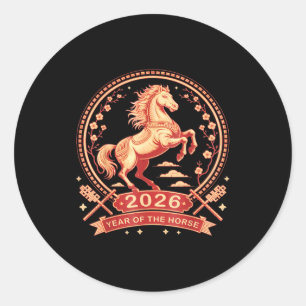 Chinese New Year 2026 Year Of The Horse Classic Round Sticker