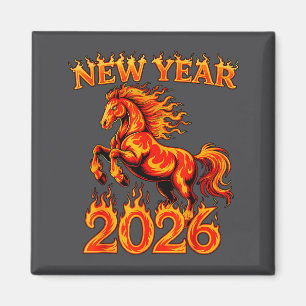Chinese New Year 2026 Year Of The Horse Fire Horse Magnet