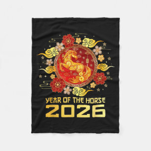 Chinese new year 2026 year of the horse  fleece blanket