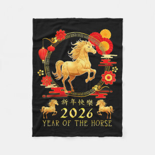 Chinese New Year 2026 Year Of The Horse For Women Fleece Blanket