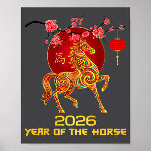 Chinese New Year 2026 Year Of The Horse For Women  Poster