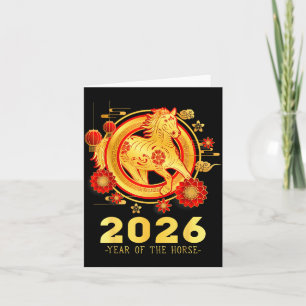 Chinese New Year 2026 Year Of The Horse Happy Luna Thank You Card