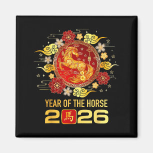 Chinese New Year 2026 Year Of The Horse Happy New Magnet
