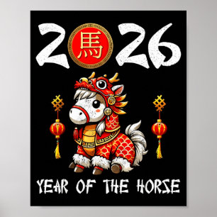 Chinese New Year 2026 Year Of The Horse Happy New  Poster