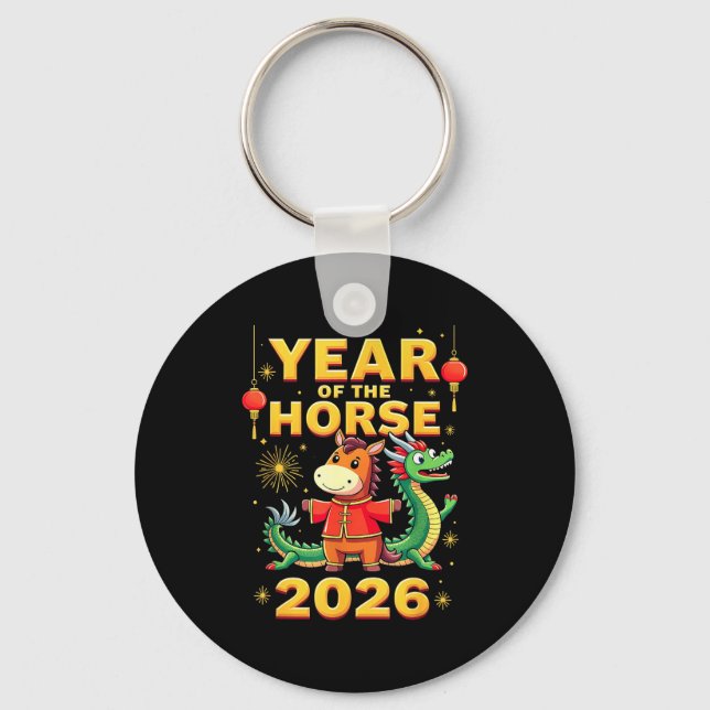 Chinese New Year 2026 Year Of The Horse  Key Ring (Front)