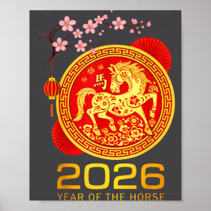 Chinese New Year 2026 Year Of The Horse Lunar New  Poster